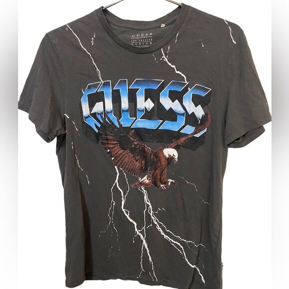 Retro GUESS 80s Vibe Lightning Eagle ASAP ROCKY Gray High End Men’s M T-Shirt - Picture 1 of 5